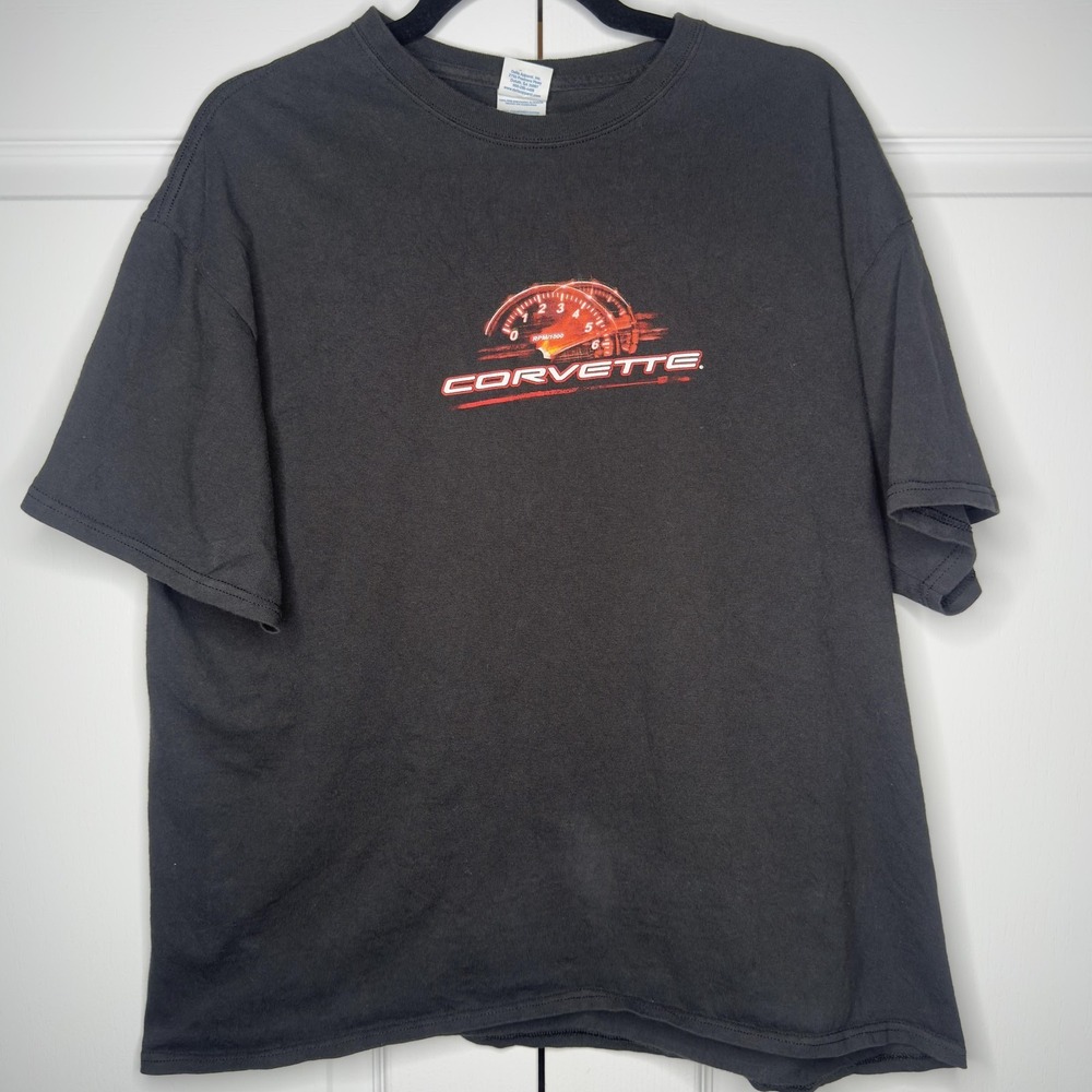 Delta Shirt Mens XL Black Corvette‎ Tachometer Graphic Tee Racing Auto Car